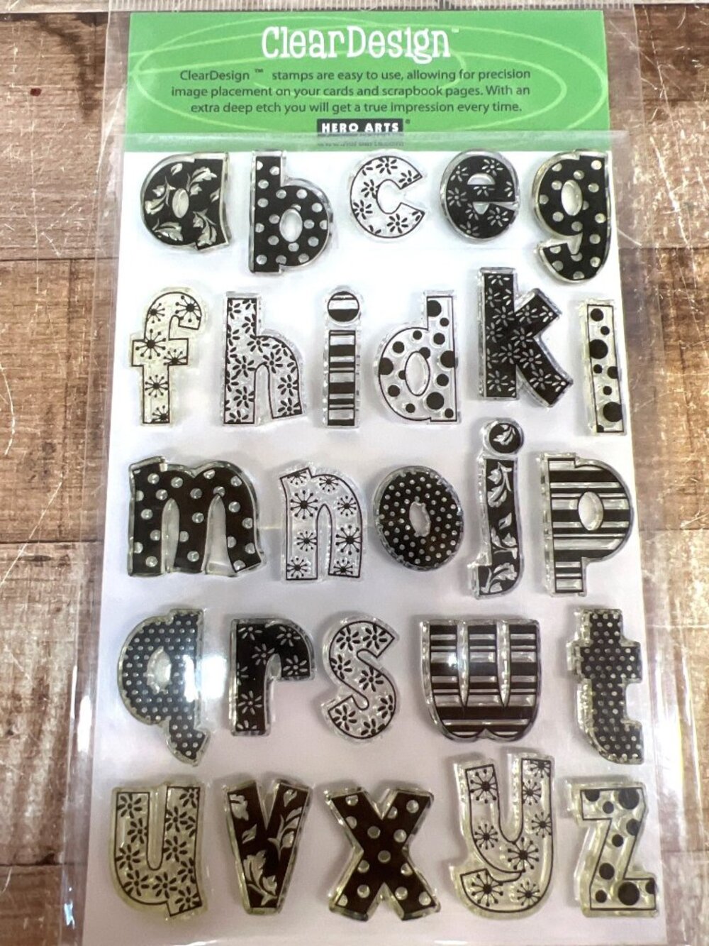 Hero Arts ClearDesign Pattern Alphabet Stamps Cl044